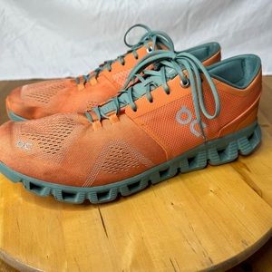 On Cloud X Orange Sea Seafoam Green CloudTec Men's Comfort Running Shoes Sz 11.5